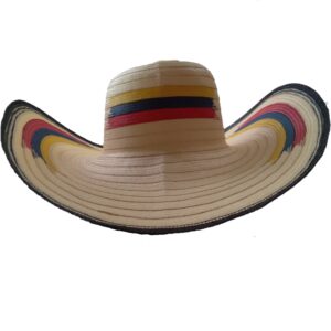 Sombrero vueltiao 21 blanco con bandera tricolor